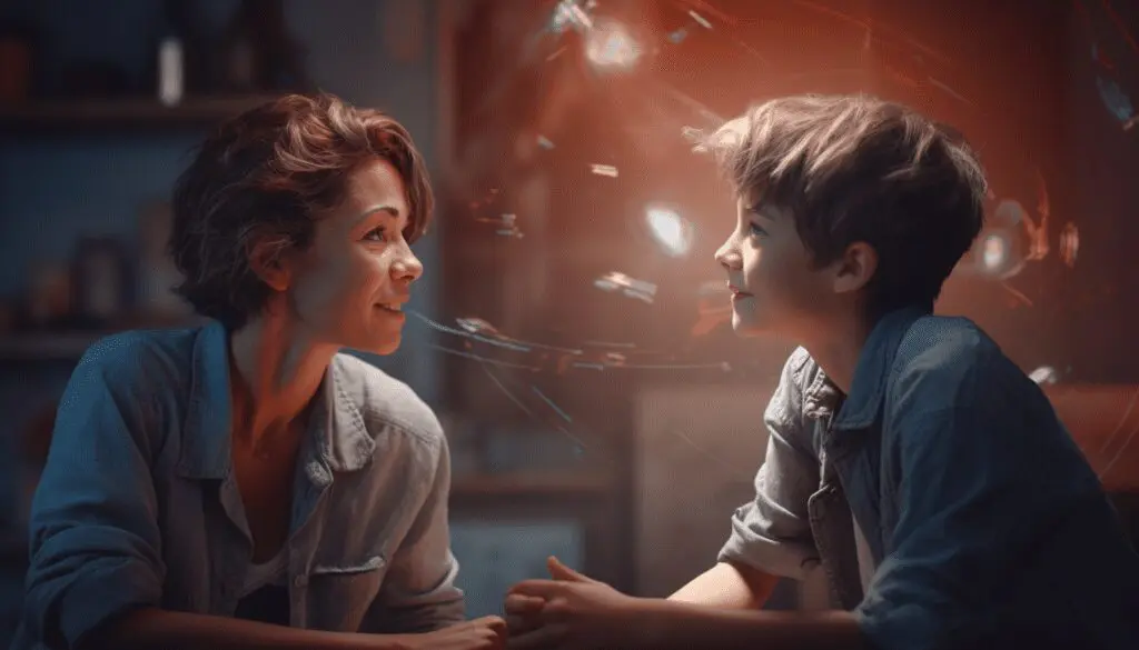 mother talking to a teenager