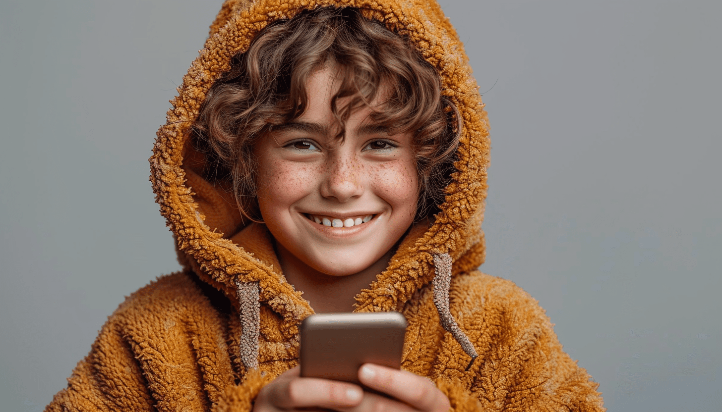 GoITeens - goit. teenager with smartphone studio photo happyness and excit ac8b99f4 3a87 47fd b758 4d5fc15e0d3d