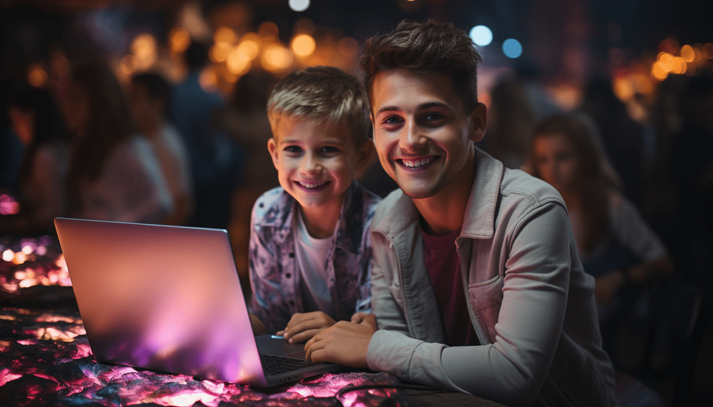 children with laptops